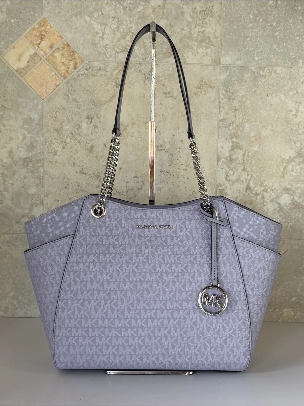 Michael Kors Jet Set Travel LG Chain Shoulder Tote Bag MK Lilac